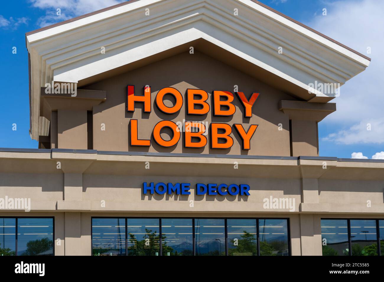 Si vede un negozio nella lobby Hobby davanti. Salt Lake City, Utah, USA Foto Stock