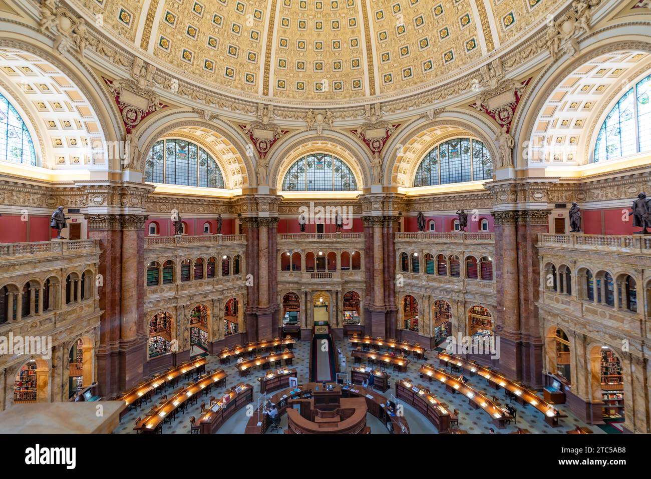 Interno dell'edificio della Biblioteca del Congresso a Washington, DC, USA Foto Stock