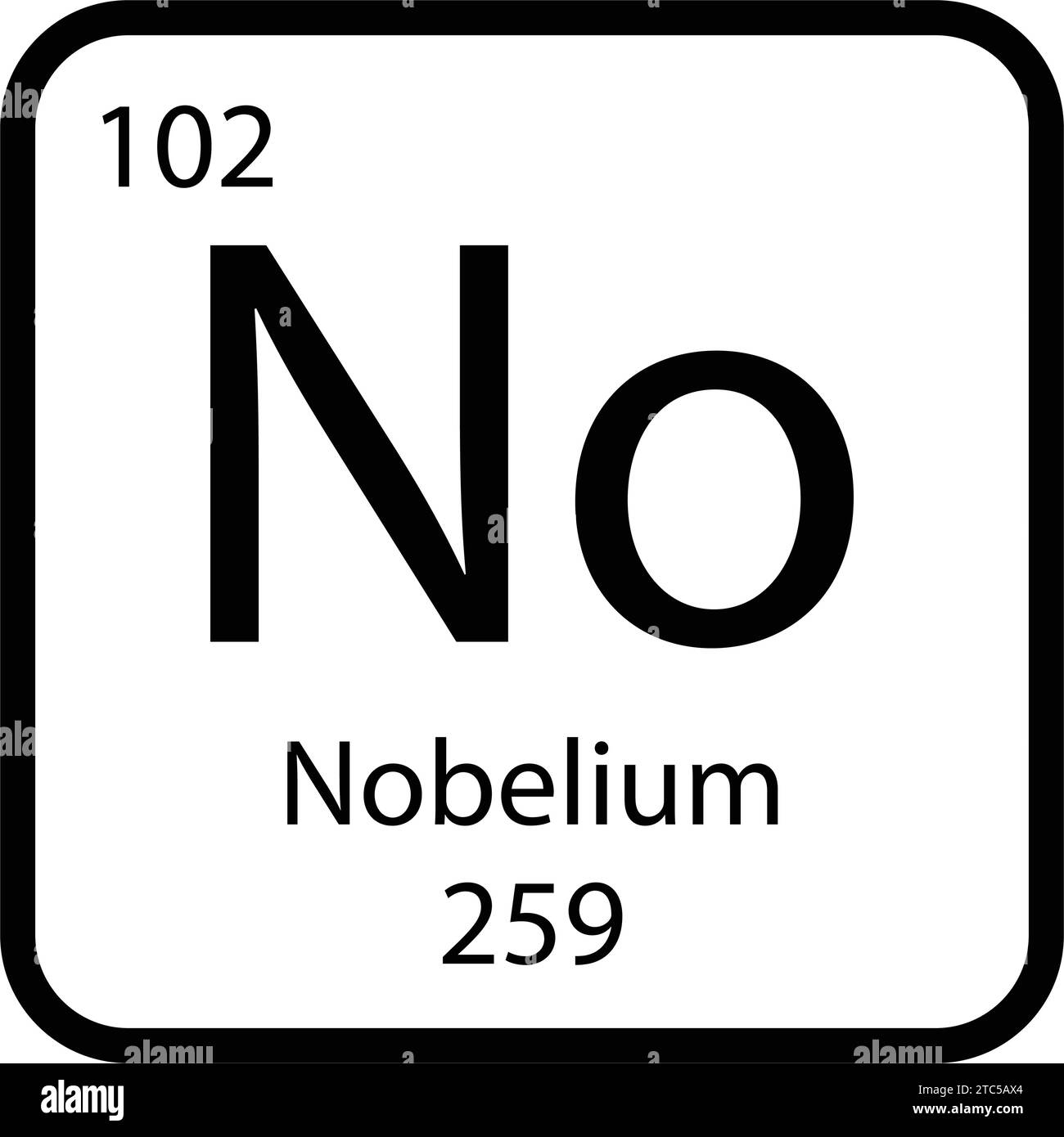 Icona Nobelium disegno di illustrazione vettoriale Illustrazione Vettoriale