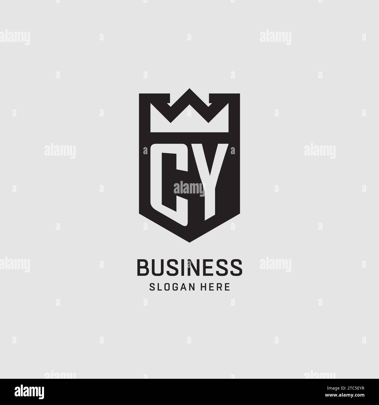 Forma iniziale dello scudo del logo CY, grafica vettoriale del design del logo esport creativo Illustrazione Vettoriale
