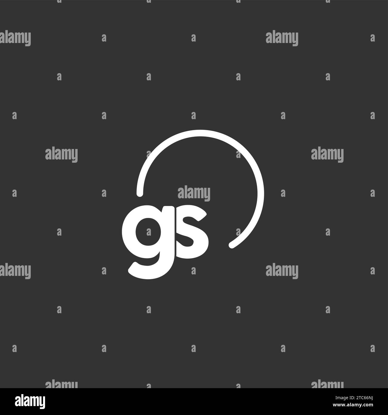 Logo iniziale GS con grafica vettoriale circolare arrotondata Illustrazione Vettoriale