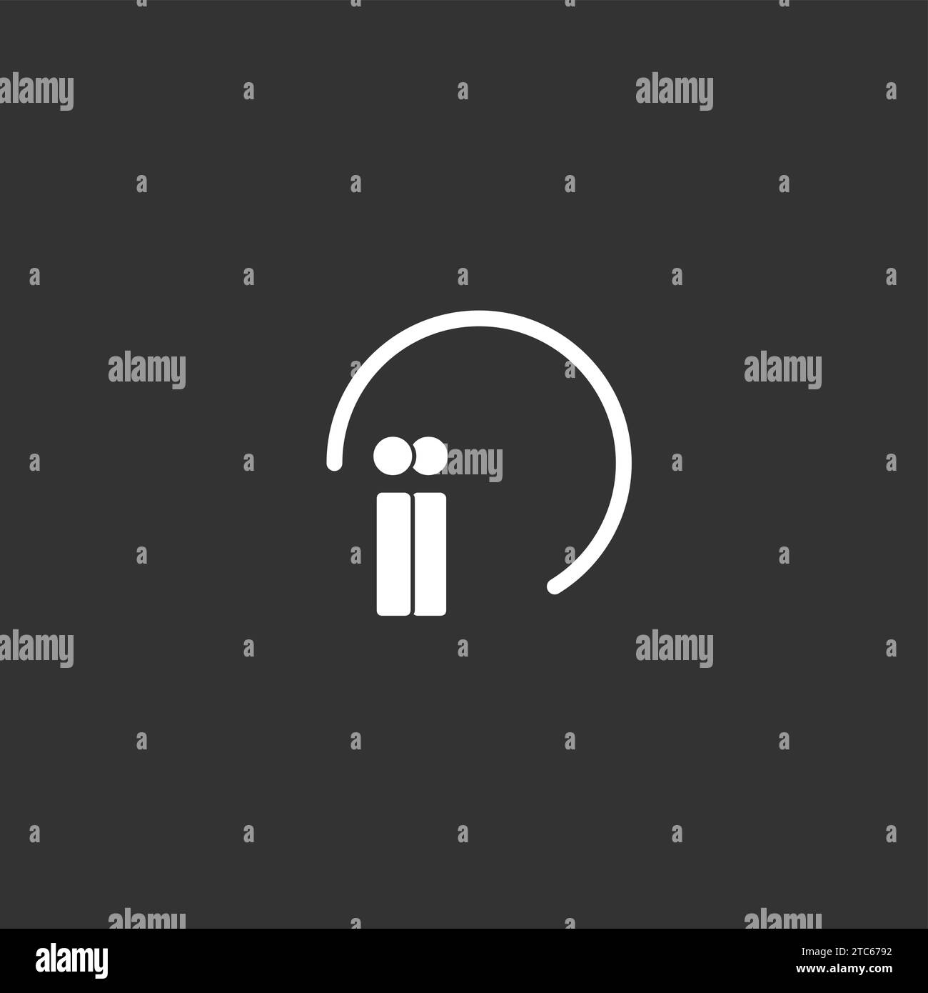 II logo iniziale con grafica vettoriale a cerchio arrotondato Illustrazione Vettoriale