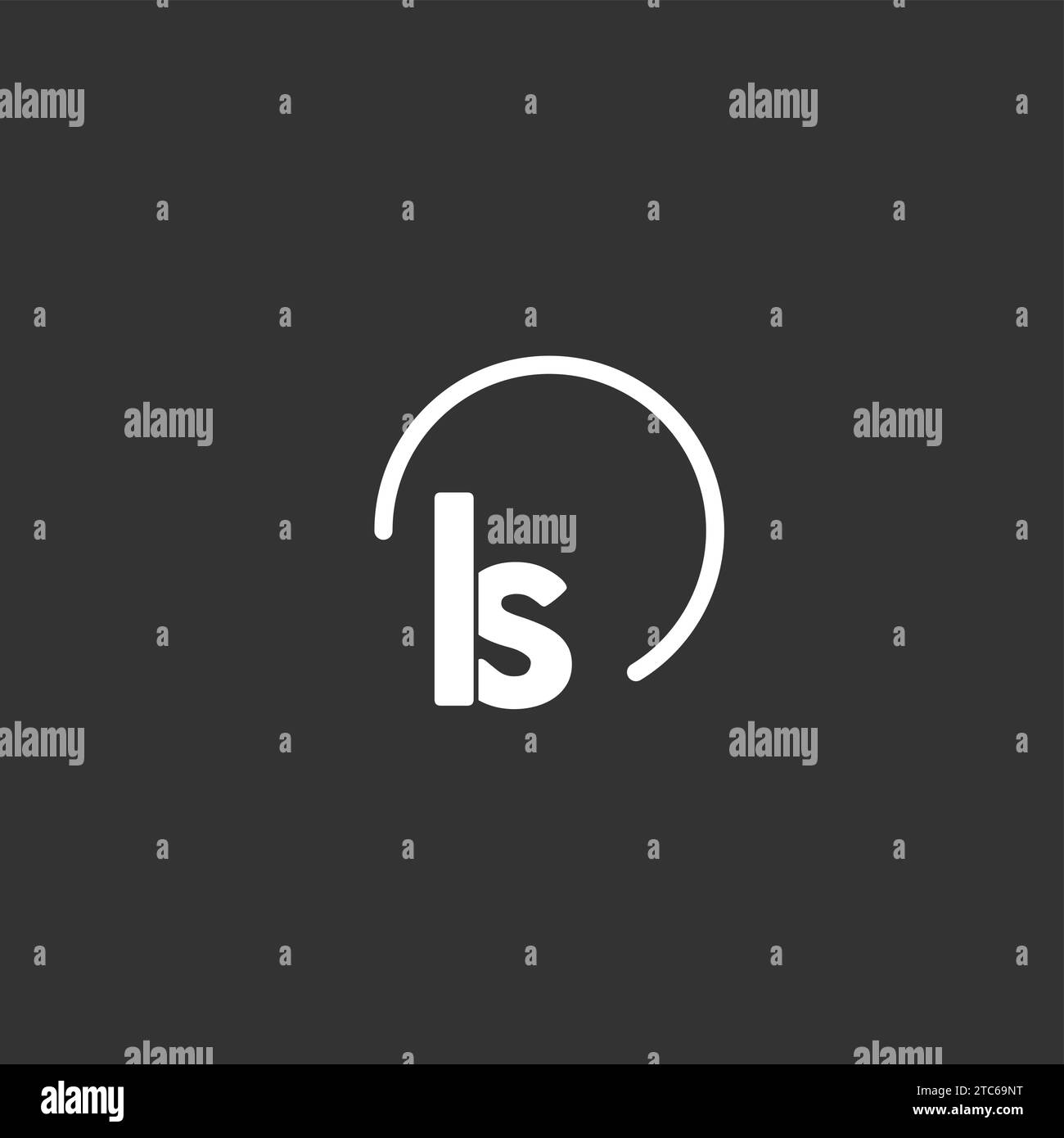 Logo iniziale LS con grafica vettoriale circolare arrotondata Illustrazione Vettoriale