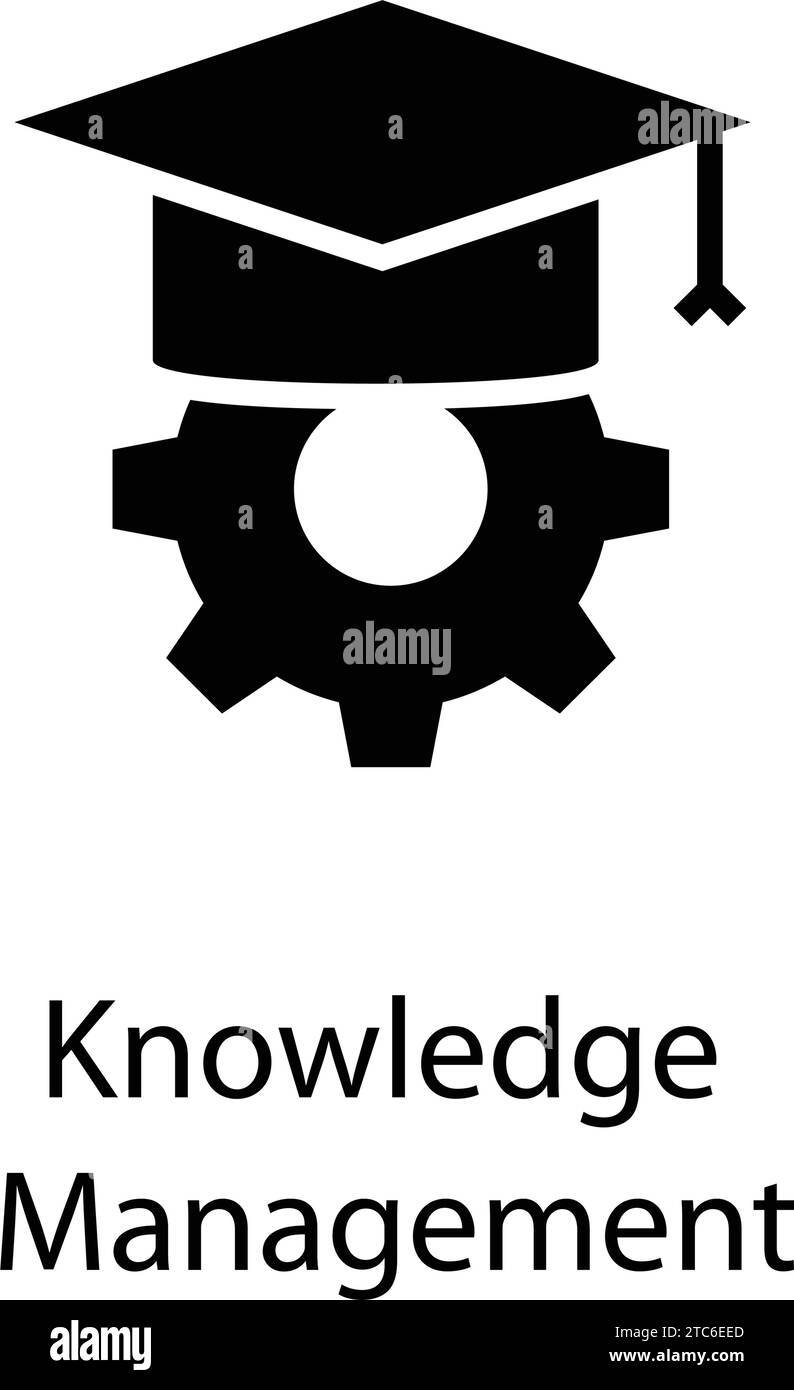 icona del glifo della gestione delle conoscenze isolata, marketing , pianificazione Illustrazione Vettoriale