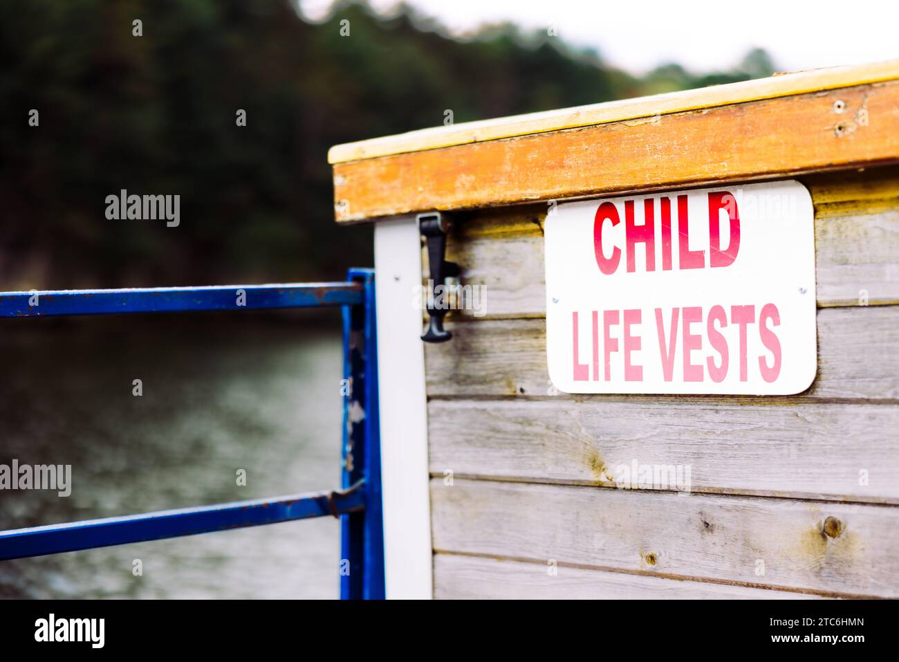 Giubbotti salvagente per bambini in barca Foto Stock