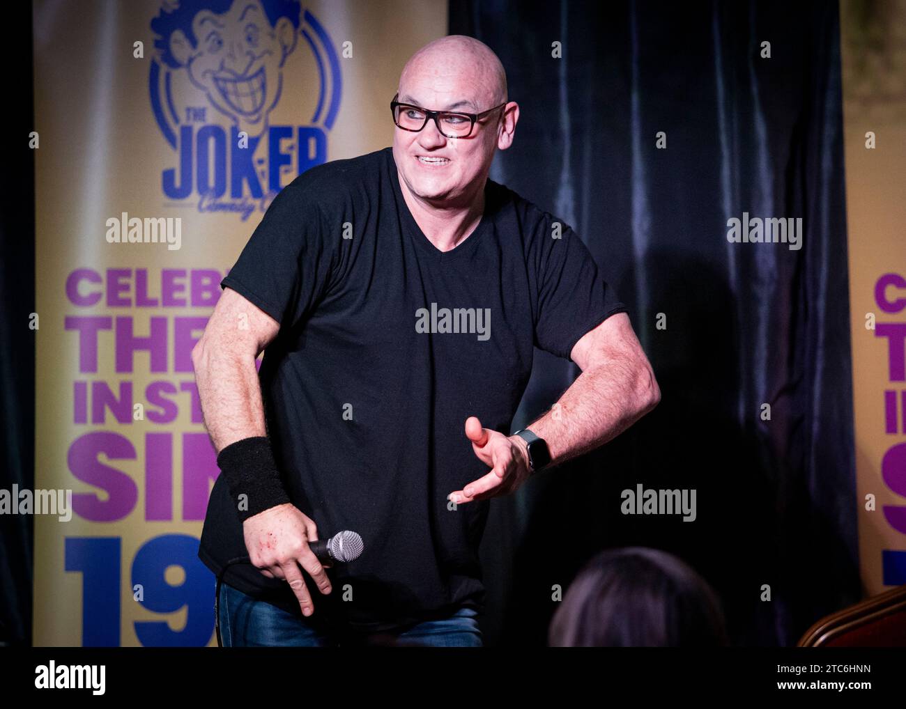 Terry Alderton, Stand Up Comedian, Joker Comedy Club, Southend-on-Sea, Essex © Clarissa Debenham (Film Free Photography) / Alamy Foto Stock