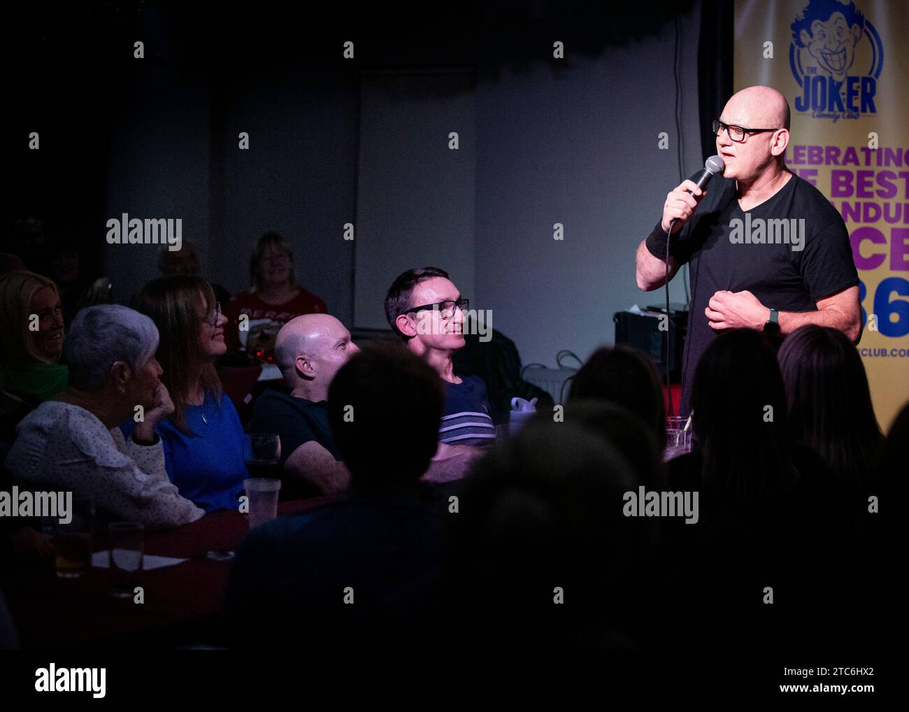 Terry Alderton, Stand Up Comedian, Joker Comedy Club, Southend-on-Sea, Essex © Clarissa Debenham (Film Free Photography) / Alamy Foto Stock