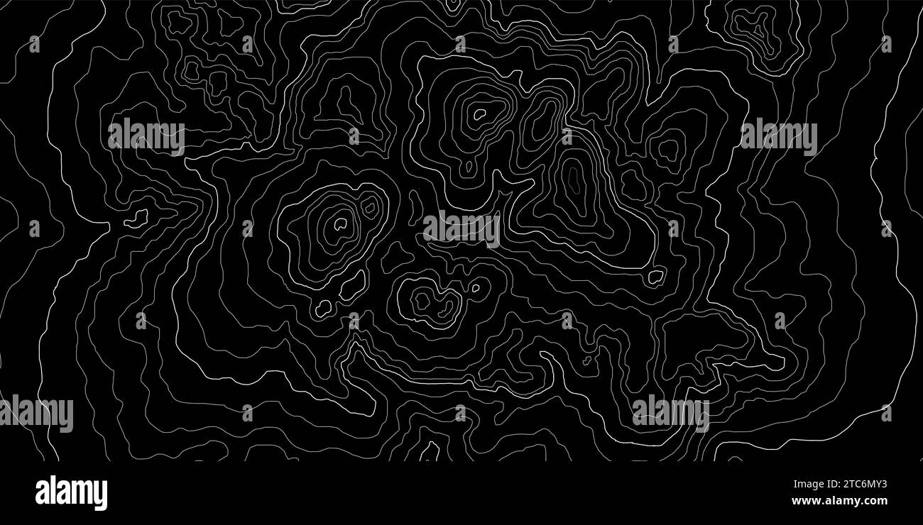 Sfondo del viaggio. Illustrazione vettoriale della mappa topografica stilizzata. Texture mappa altezza montagna immaginaria. Illustrazione Vettoriale