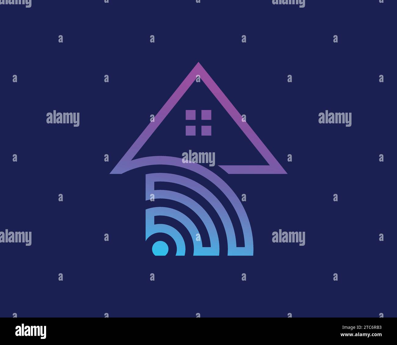 Logo Real estate Home wifi Illustrazione Vettoriale