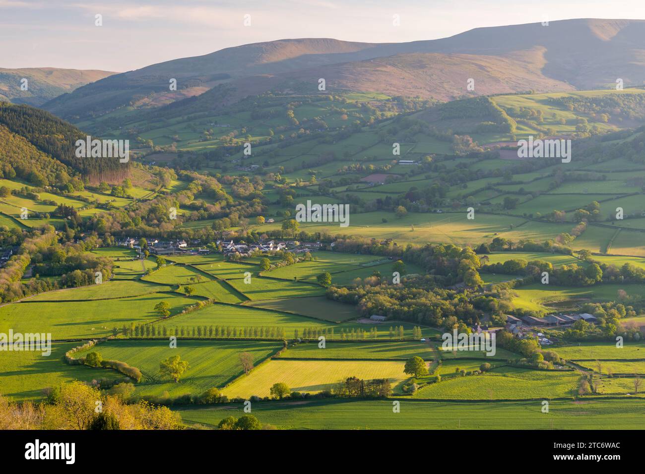 Splendida campagna che circonda Talybont-on-Usk nel Brecon Beacons (Bannau Brycheiniog) National Park, Powys, Galles. Primavera (maggio) 2019. Foto Stock