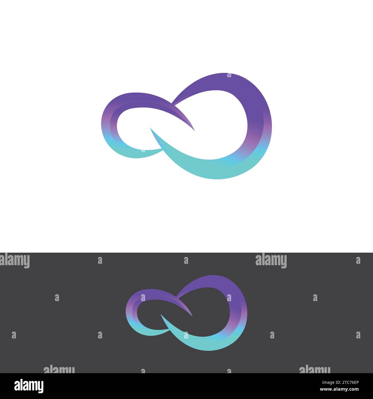 Immagini con logo Infinity disegno illustrativo. design moderno con logo gradient infinity. Modello vettoriale di design con logo senza limiti simbolo infinito Illustrazione Vettoriale