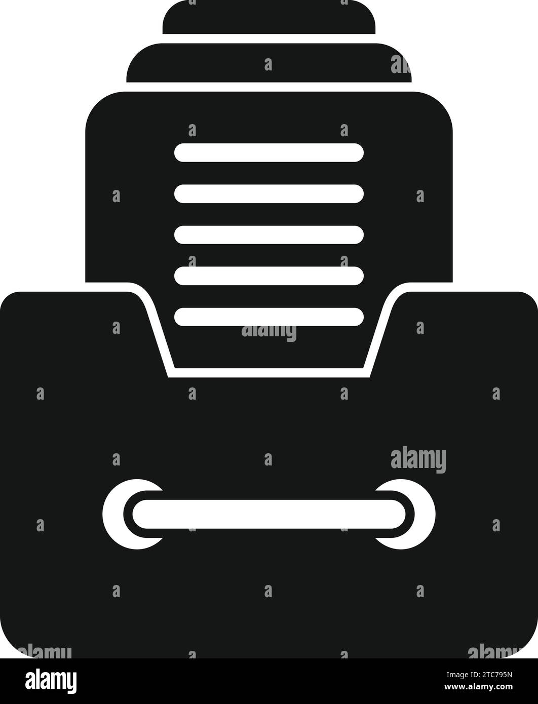 Icona del cassetto di registrazione vettore semplice. Accesso alla condivisione. Controllare la cartella del file Illustrazione Vettoriale