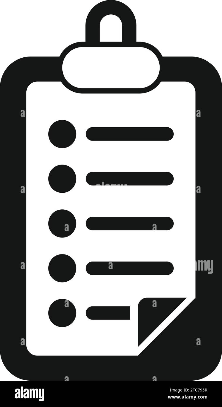 Registrare l'icona Appunti vettore semplice. Piano dello schermo. Dati scrivania Illustrazione Vettoriale