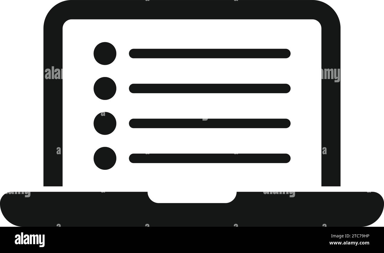 Icona di registrazione dei dati del notebook Vector semplice. Account di sistema. Cartella fattura Illustrazione Vettoriale