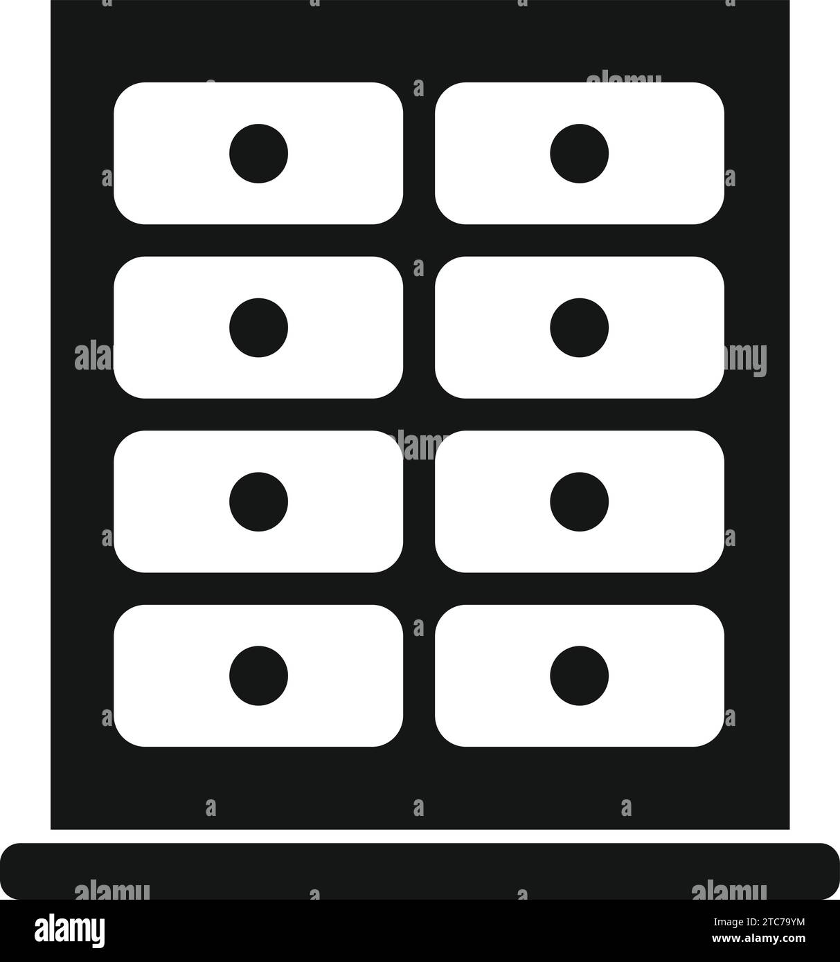 Icona saldo cassetto budget vettore semplice. Processo remoto. Fattura del piano finanziario Illustrazione Vettoriale
