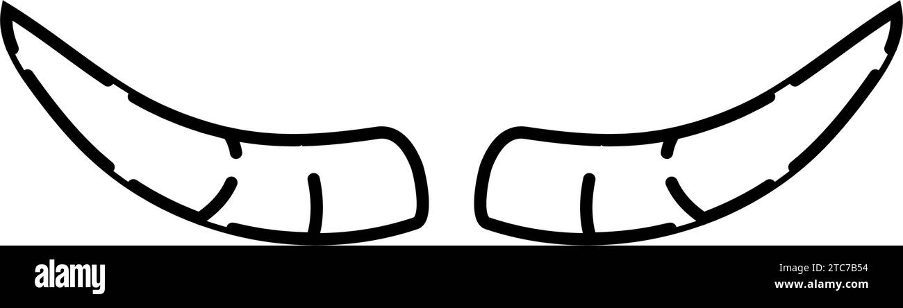 illustrazione vettoriale icona linea animale animale della fauna della mucca Illustrazione Vettoriale