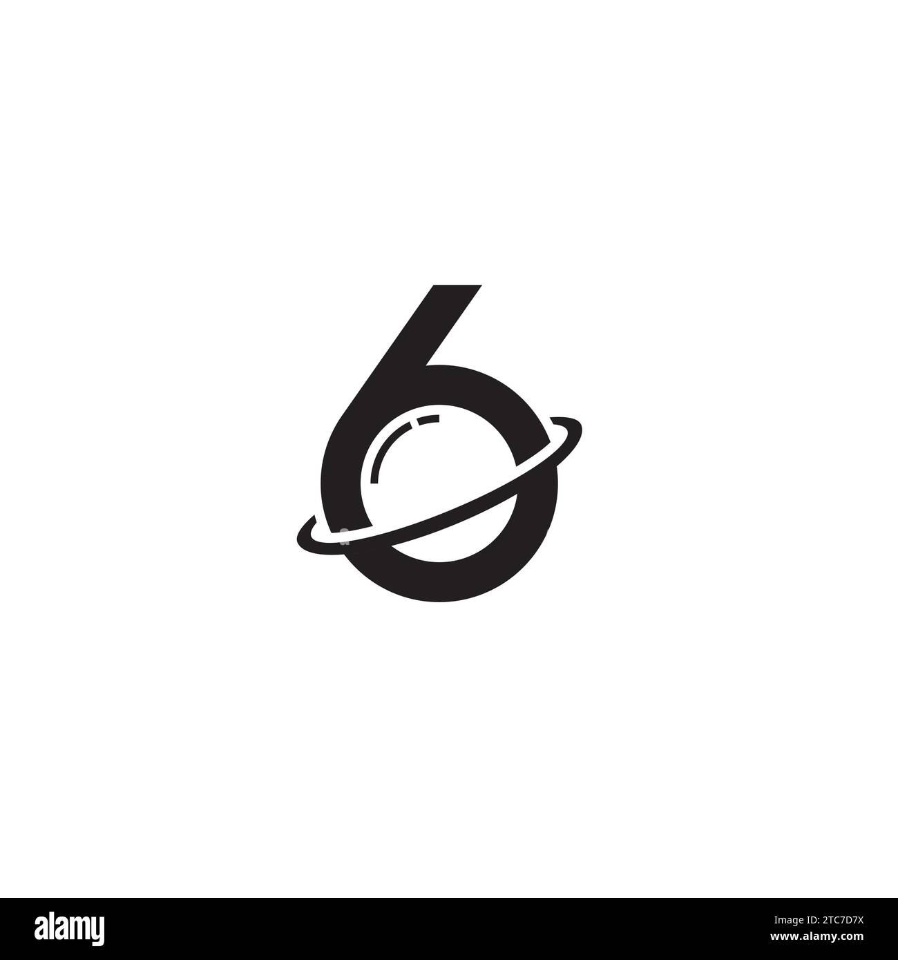 6 e il logo Planet o il design delle icone Illustrazione Vettoriale
