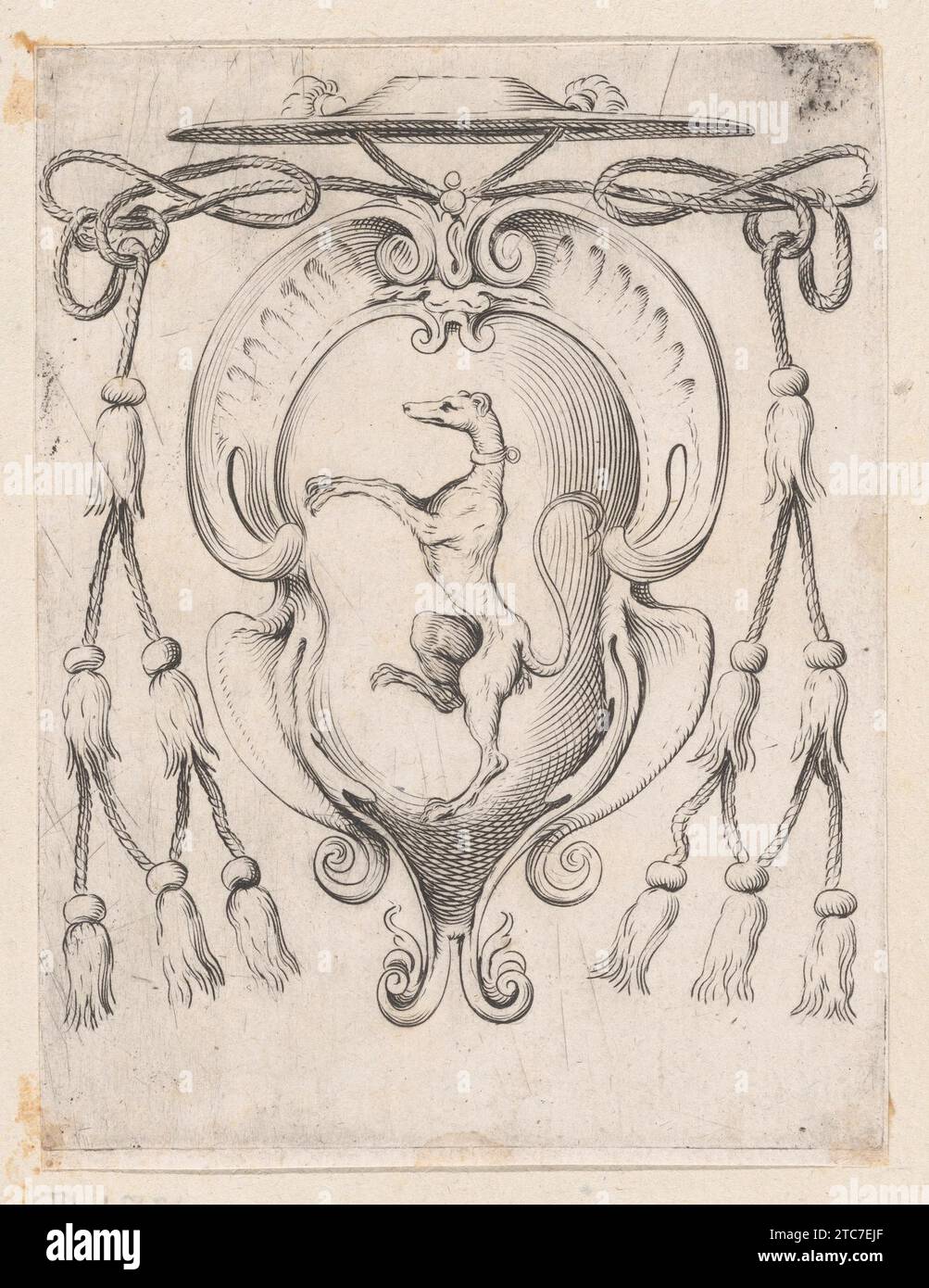 Stemma di un cardinale della famiglia Sampieri 1953 di Agostino Carracci Foto Stock