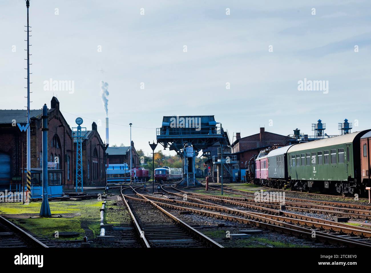 Il Saxon Railway Museum è un museo dedicato ai veicoli ferroviari storici di Chemnitz Foto Stock