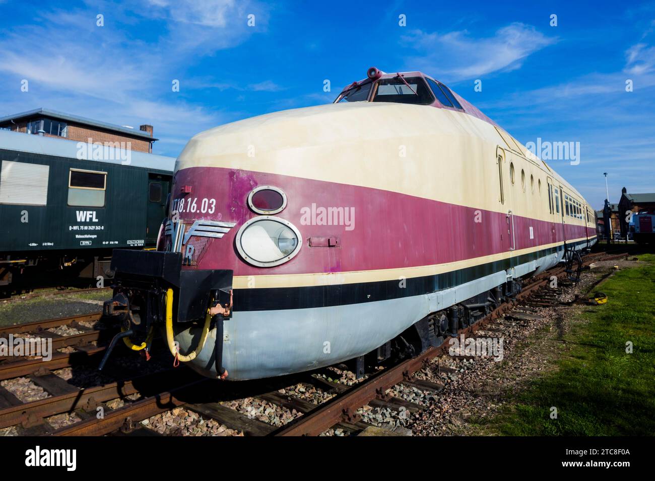 Il Saxon Railway Museum è un museo dedicato ai veicoli ferroviari storici di Chemnitz Foto Stock