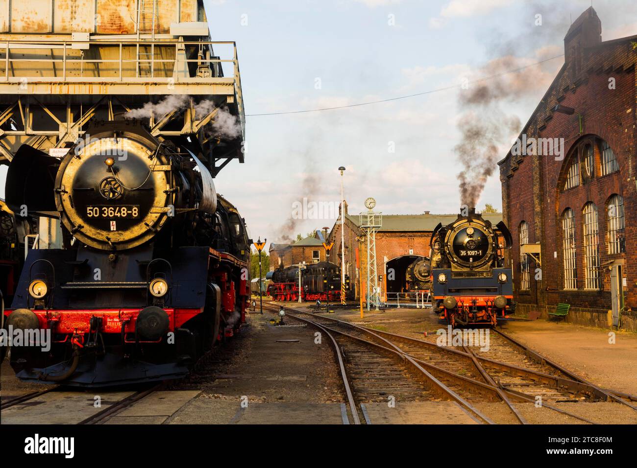 Il Saxon Railway Museum è un museo dedicato ai veicoli ferroviari storici di Chemnitz Foto Stock