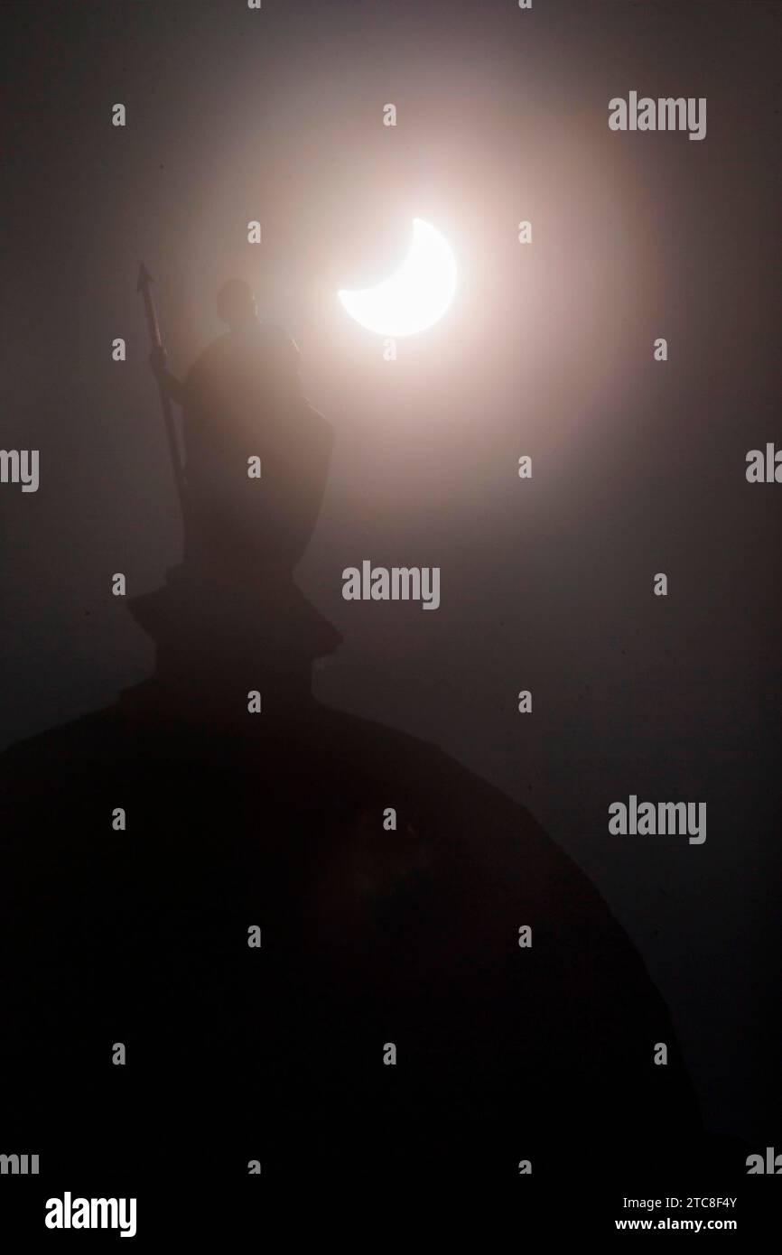 Eclissi solare 2015 a Dresda Foto Stock