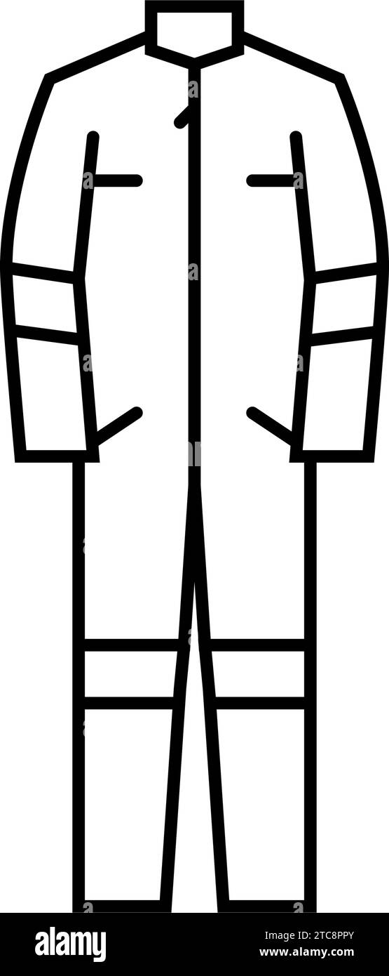 illustrazione vettoriale dell'icona della linea di lavoro dell'attrezzo di abbigliamento protettivo Illustrazione Vettoriale