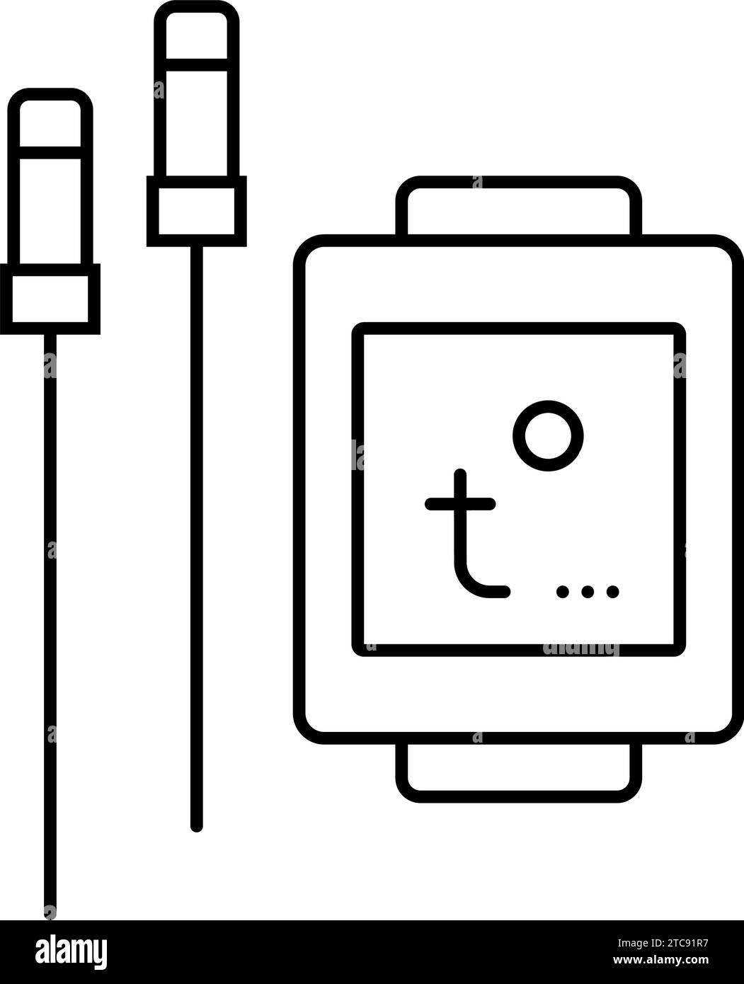 immagine vettoriale dell'icona della linea fumatore del termometro Illustrazione Vettoriale