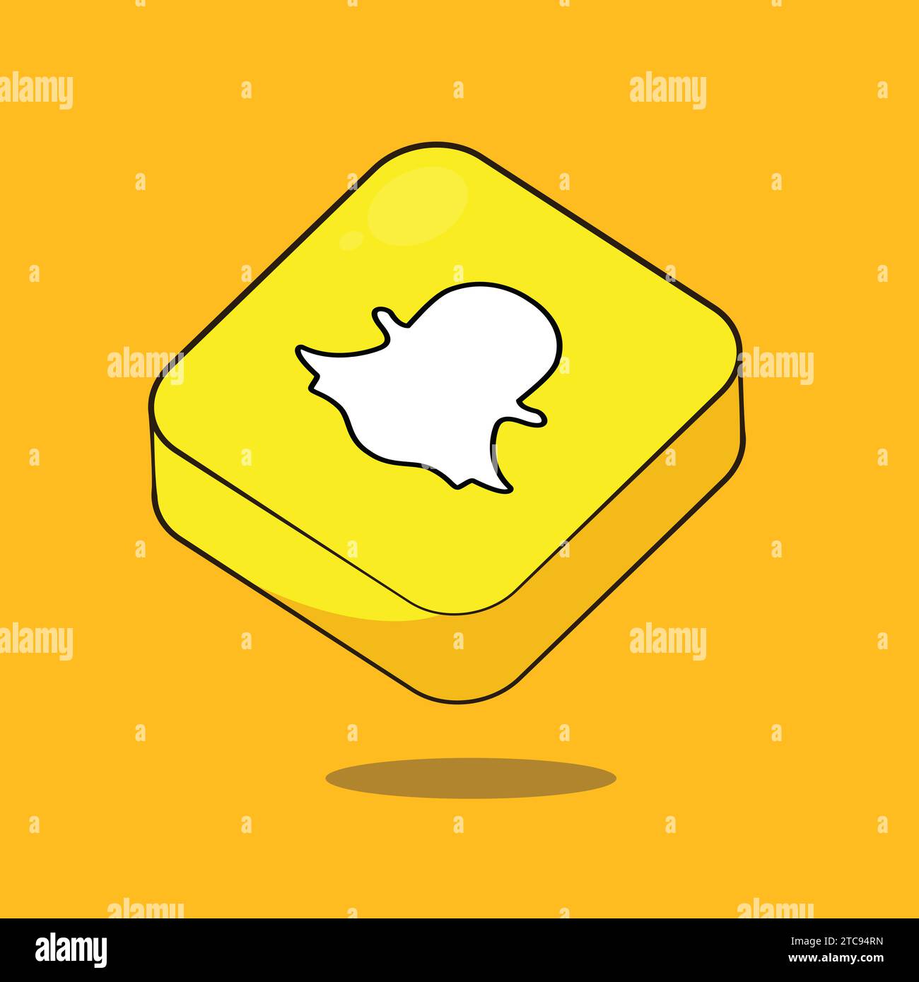 Icone del sito Web dell'app Snapchat Social Media icona cubo del sito Web vettore Illustrazione Vettoriale