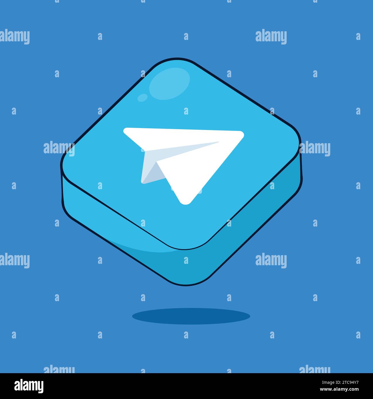 Icone del sito Web dell'applicazione Telegram Social Media icona cubo del sito Web vettore Illustrazione Vettoriale
