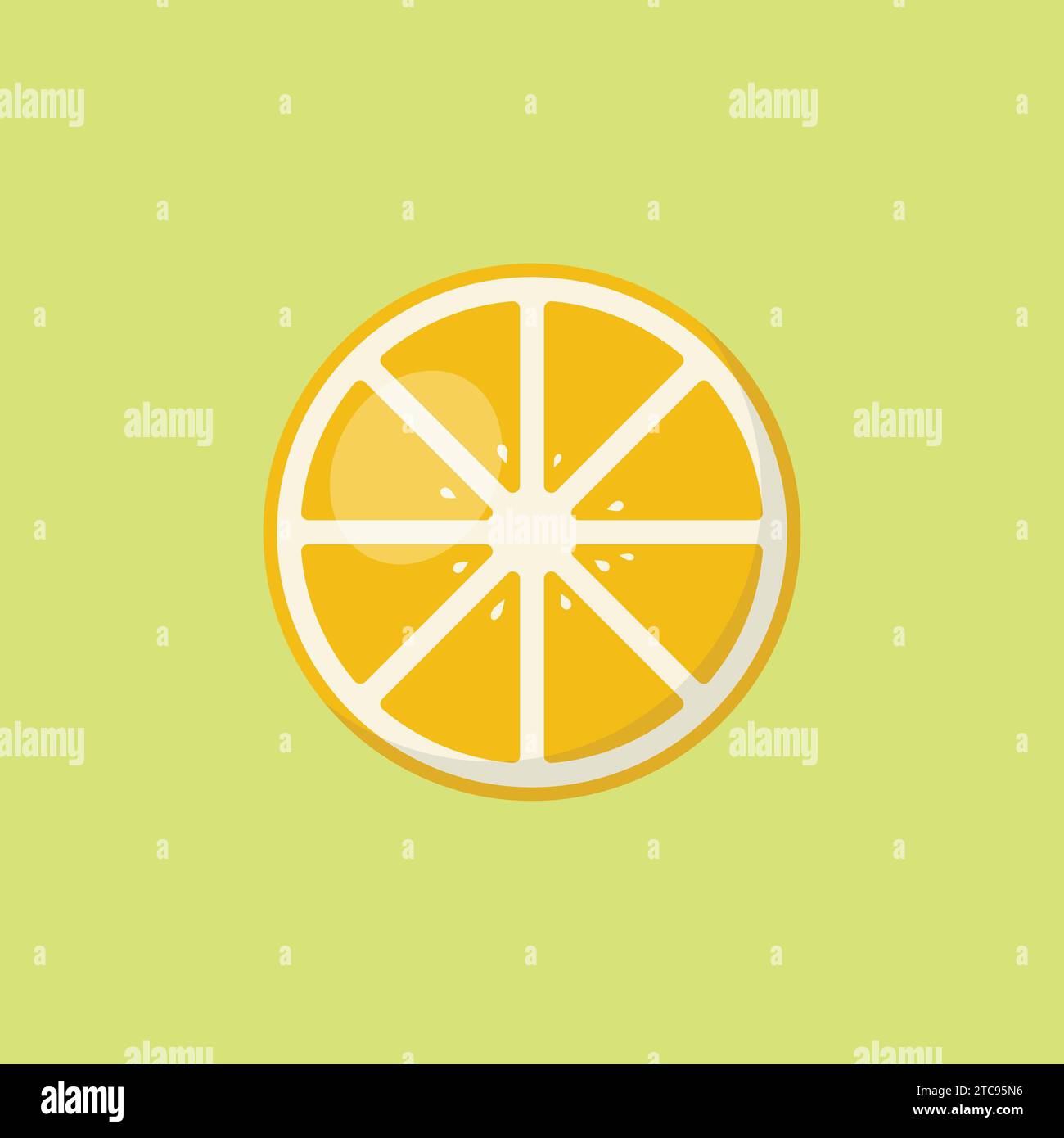 Icona Vector dell'illustrazione della sezione di limone fresca Illustrazione Vettoriale