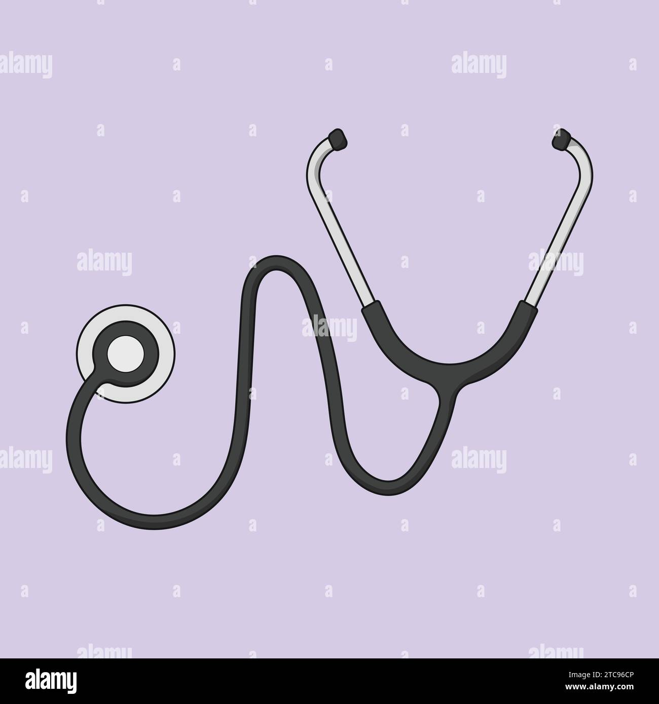 Stetoscopio medico illustrazione icona vettore icona stetoscopio Illustrazione Vettoriale