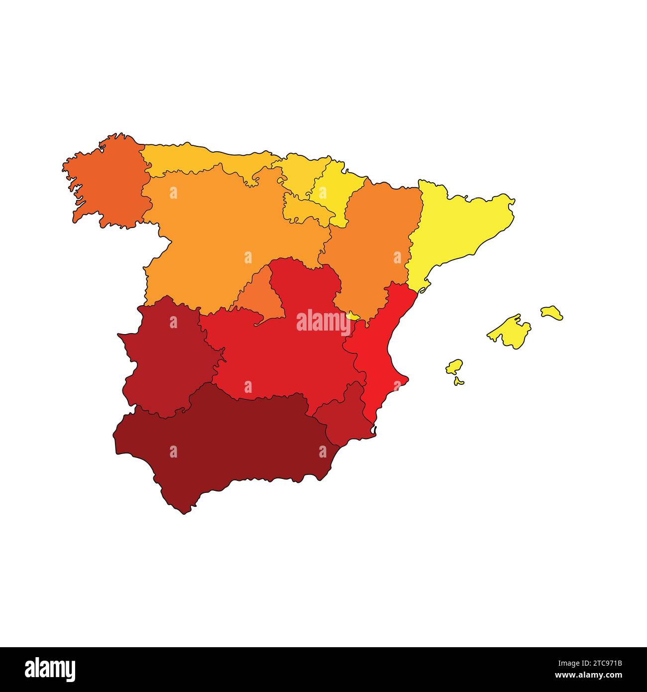 Mappa dettagliata della Spagna icona vettoriale illustrazione Mappa della Spagna Illustrazione Vettoriale