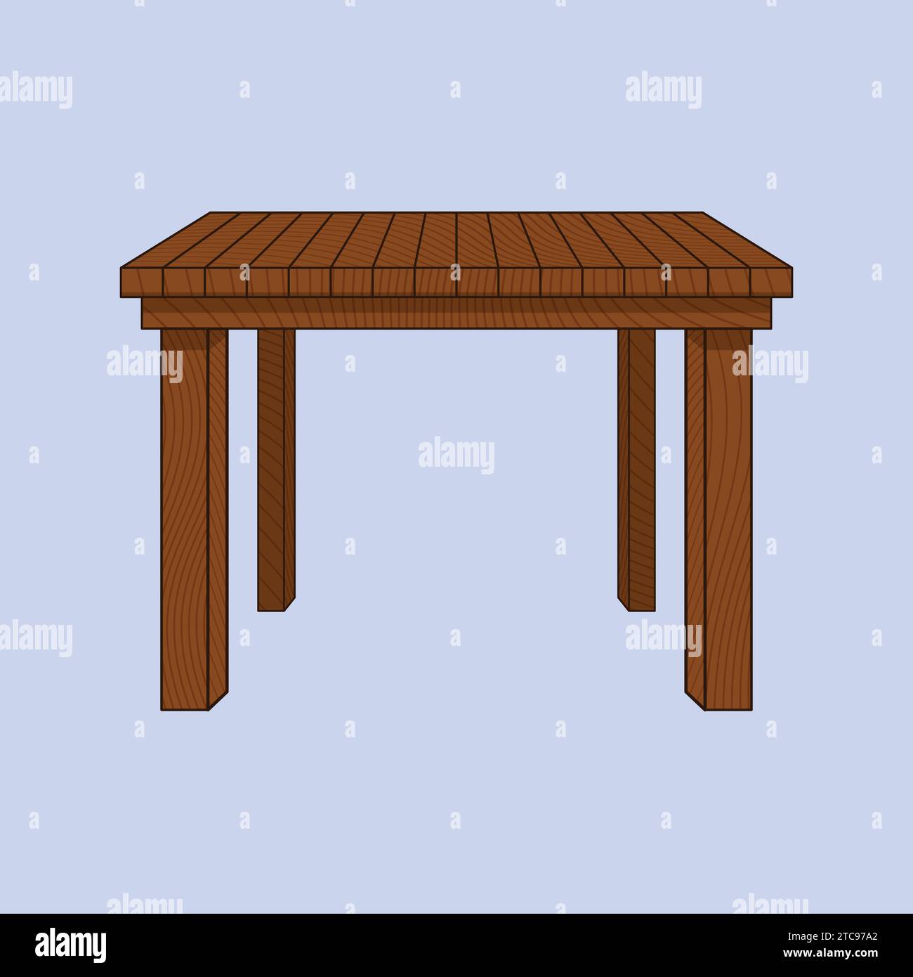 Icona mobili vettoriali illustrazione tavolo in legno Illustrazione Vettoriale