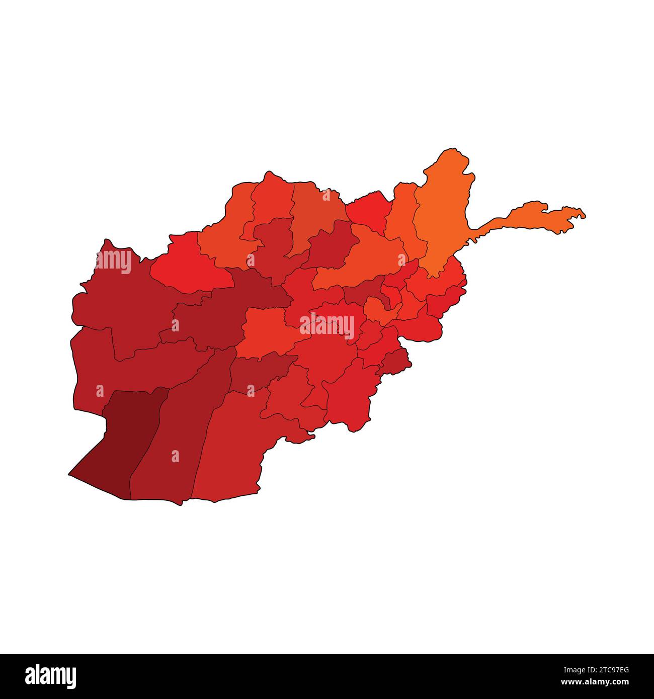 Mappa dettagliata dell'icona illustrazione vettoriale Afghanistan Mappa afghana Illustrazione Vettoriale