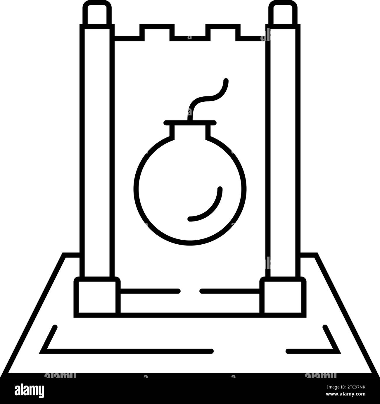 illustrazione vettoriale icona linea gioco stratego da tavolo Illustrazione Vettoriale