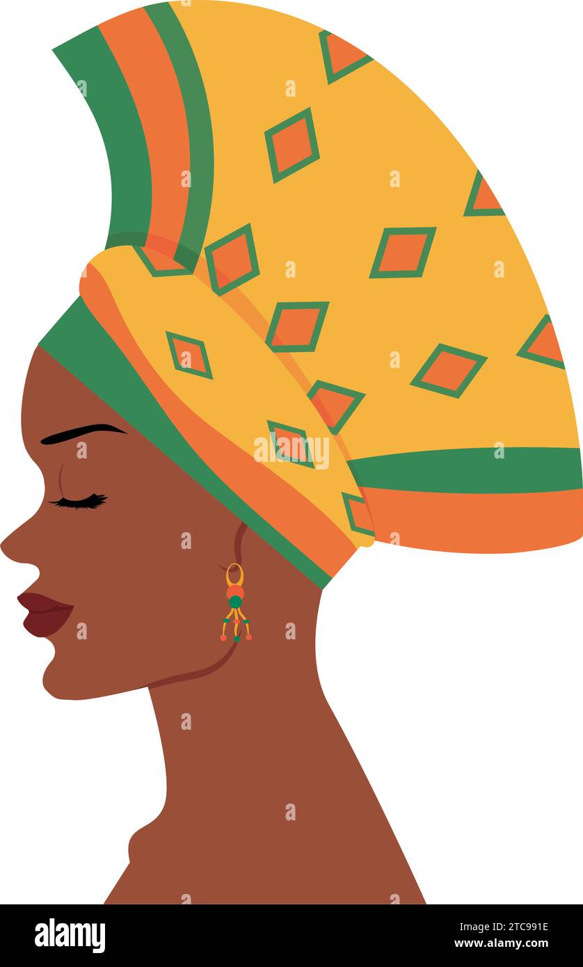 illustrazione della cultura yoruba di gele turban Illustrazione Vettoriale