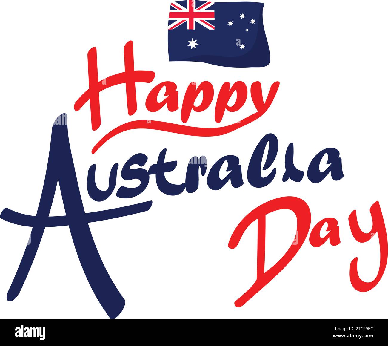 giornata in australia con bandiera Illustrazione Vettoriale