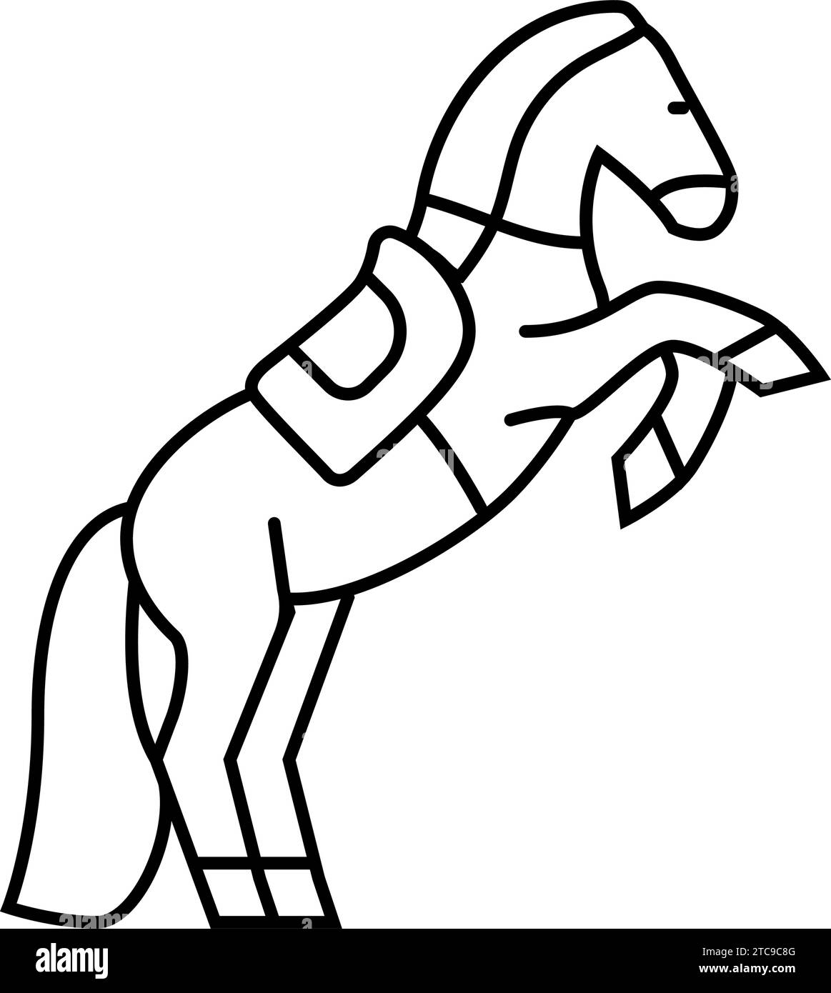 circo cavallo carnevale vintage mostra linea icona figura vettore Illustrazione Vettoriale