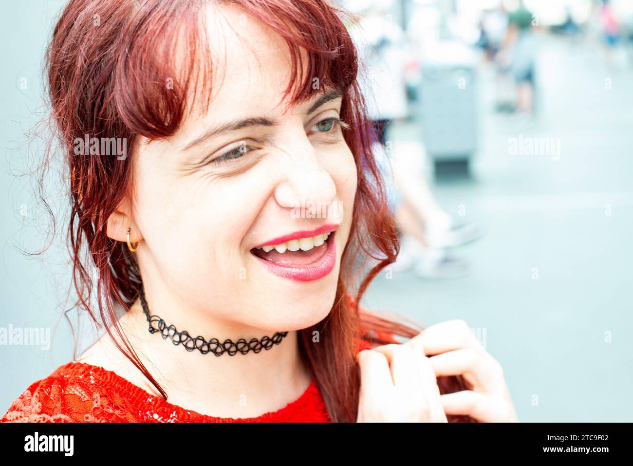 Amsterdam, Paesi Bassi. Close up ritratto di una giovane donna redhaired. Foto Stock