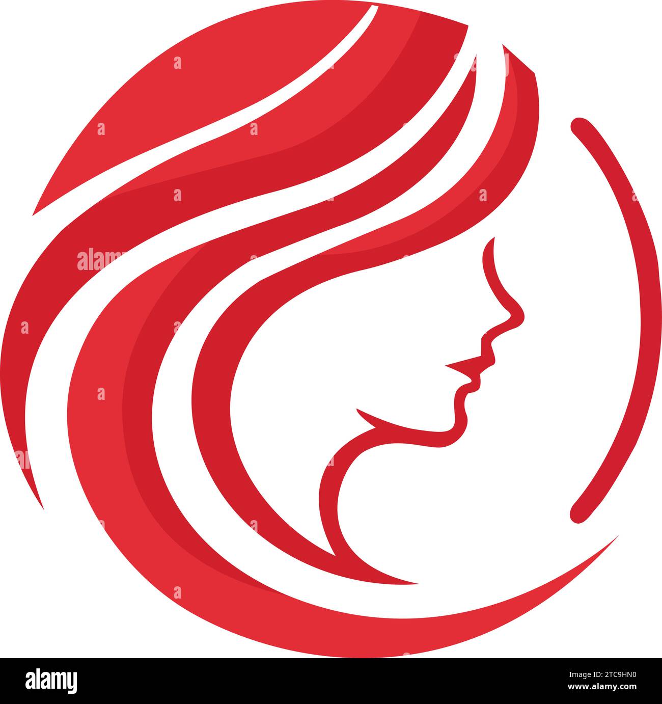 Abbraccia l'eleganza con il nostro modello con logo Red Hair Coiffure. Questo emblema sofisticato evoca stile e raffinatezza, perfetto per saloni, stilisti o bea Illustrazione Vettoriale