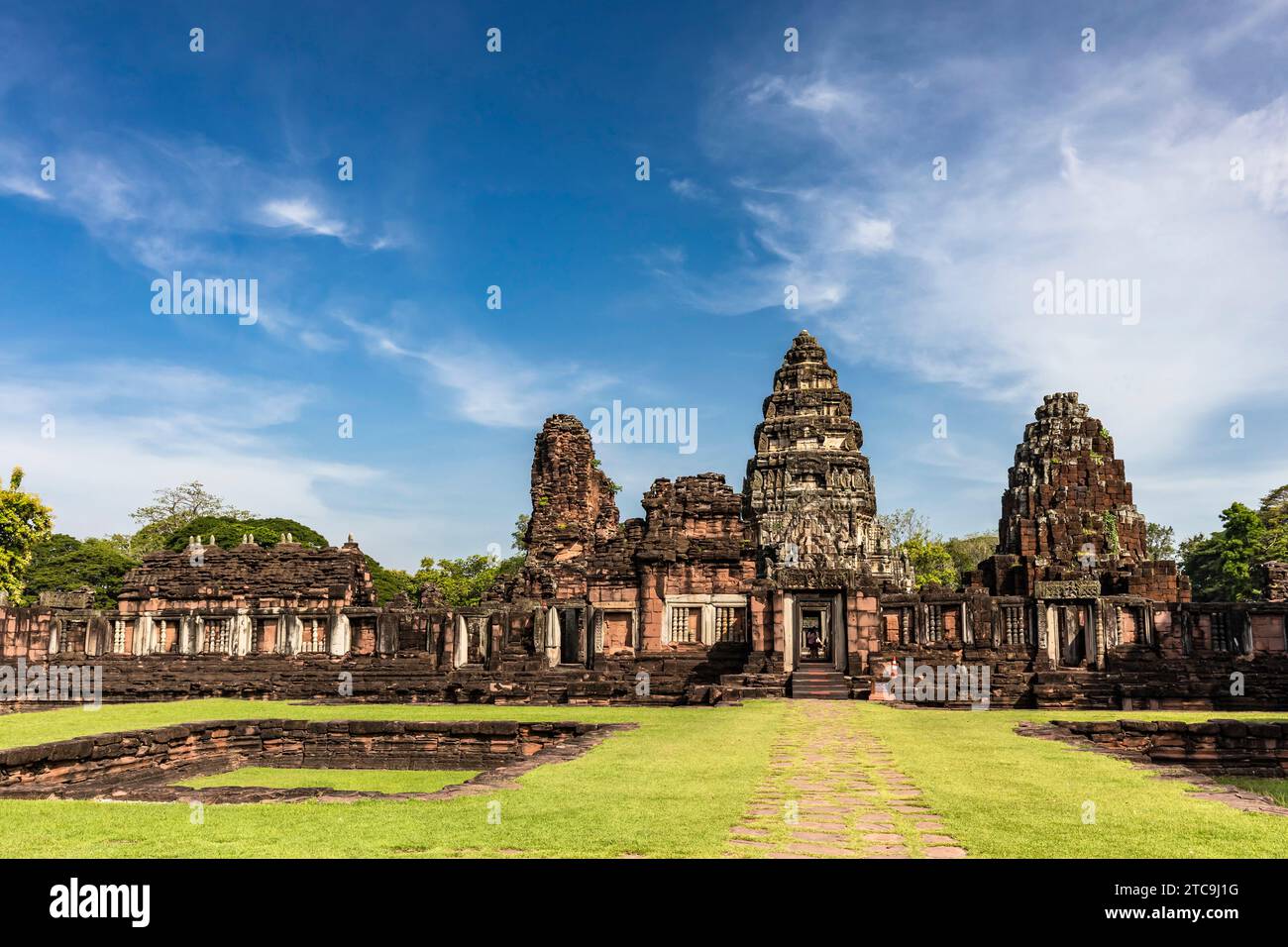 Parco storico di Phimai, antico tempio Khmer, Nakhon Ratchasima, Isan, Thailandia, sud-est asiatico, Asia Foto Stock