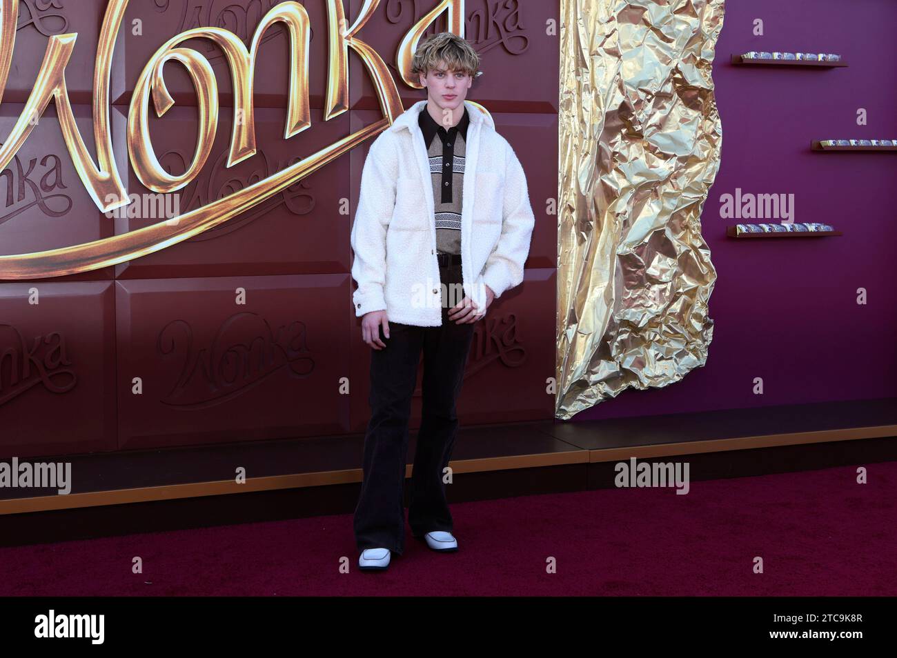 Jack Wright bei der Premiere des Kinofilms "Wonka" im Regency Village Theatre. Los Angeles, 10.12.2023 Foto Stock