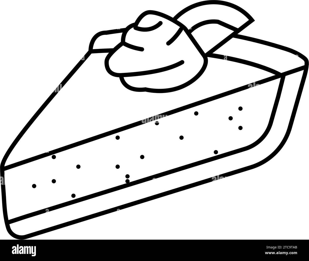 illustrazione vettoriale dell'icona della linea di dolci a torta di lime Illustrazione Vettoriale