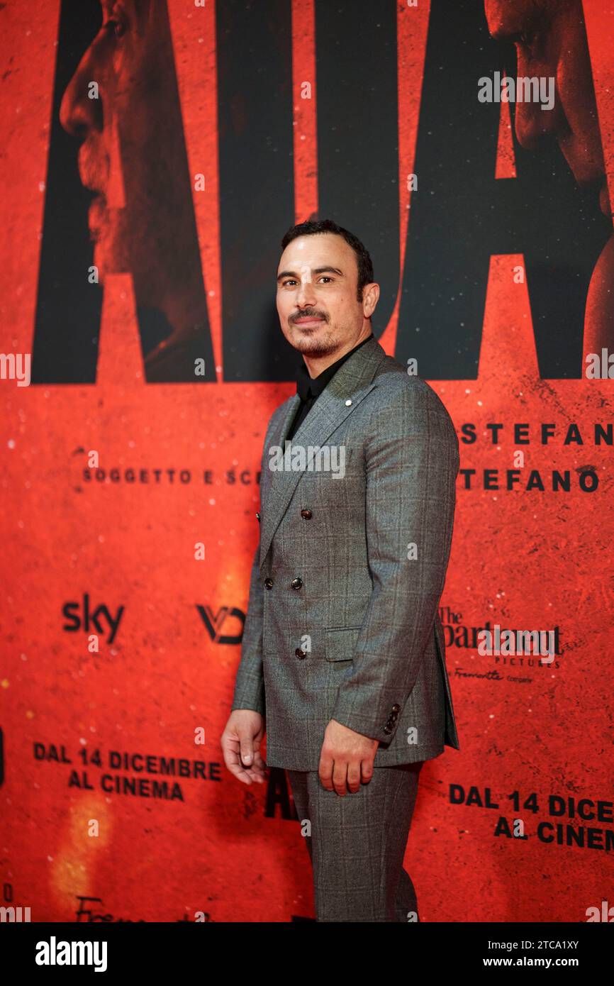 ROMA, ITALIA - 11 DICEMBRE: Francesco di leva partecipa al Red carpet del film "Adagio" allo Space Parco De Medici l'11 dicembre 2023 a Roma, Foto Stock