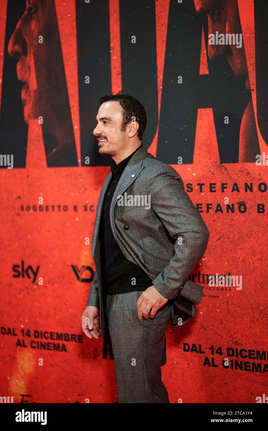 ROMA, ITALIA - 11 DICEMBRE: Francesco di leva partecipa al Red carpet del film "Adagio" allo Space Parco De Medici l'11 dicembre 2023 a Roma, Foto Stock