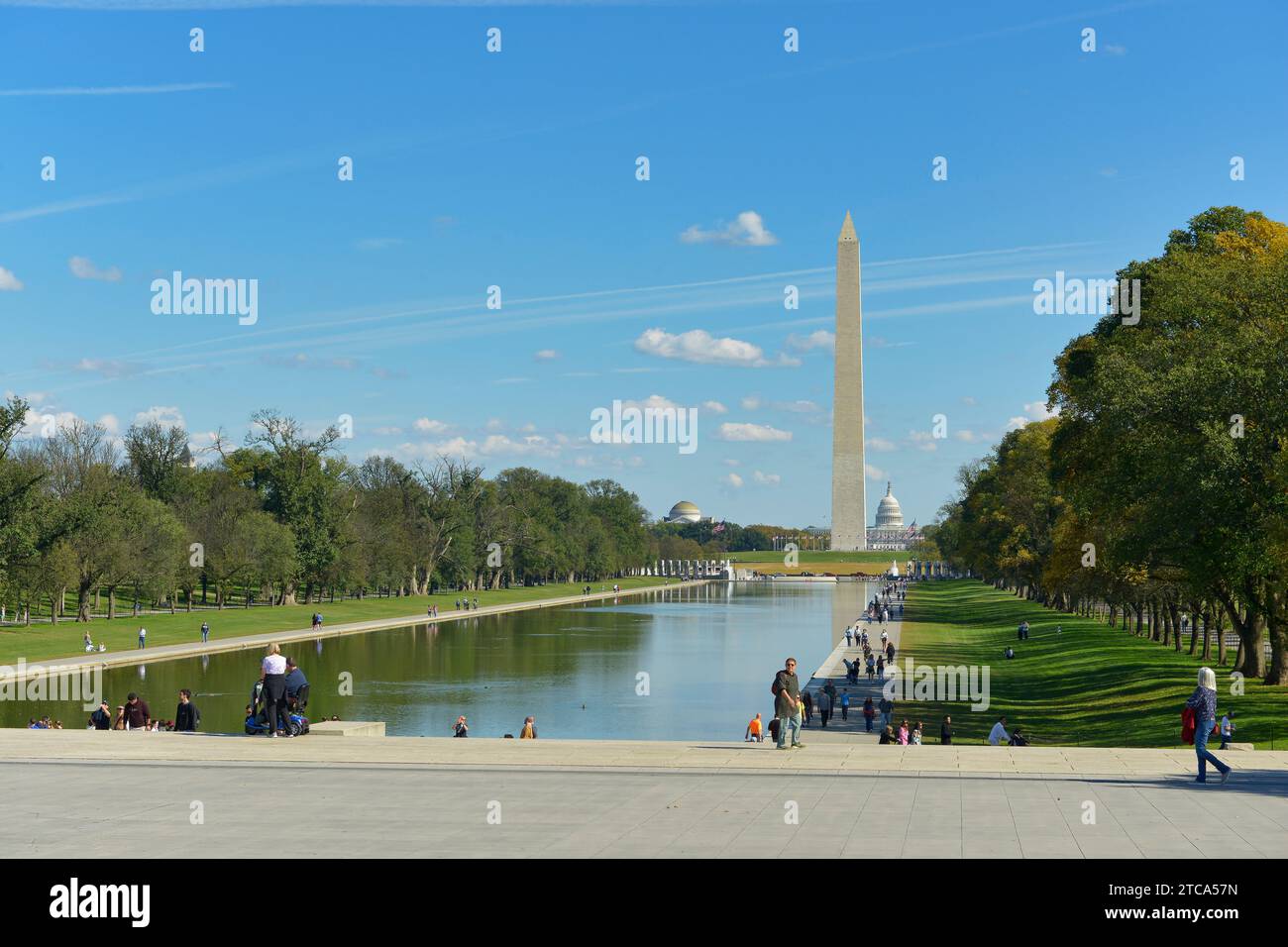 Il Monumento di Washington sul National Mall di Washington DC Foto Stock
