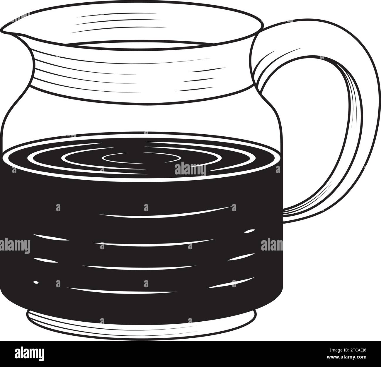 bollitore per caffè disegnato in vetro Illustrazione Vettoriale