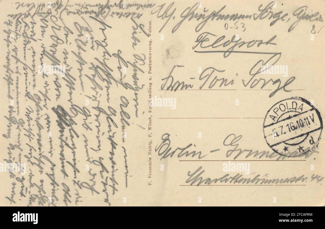 Weimar, Thüringen - Am Palais, Altes Kornhaus (retro) Foto Stock