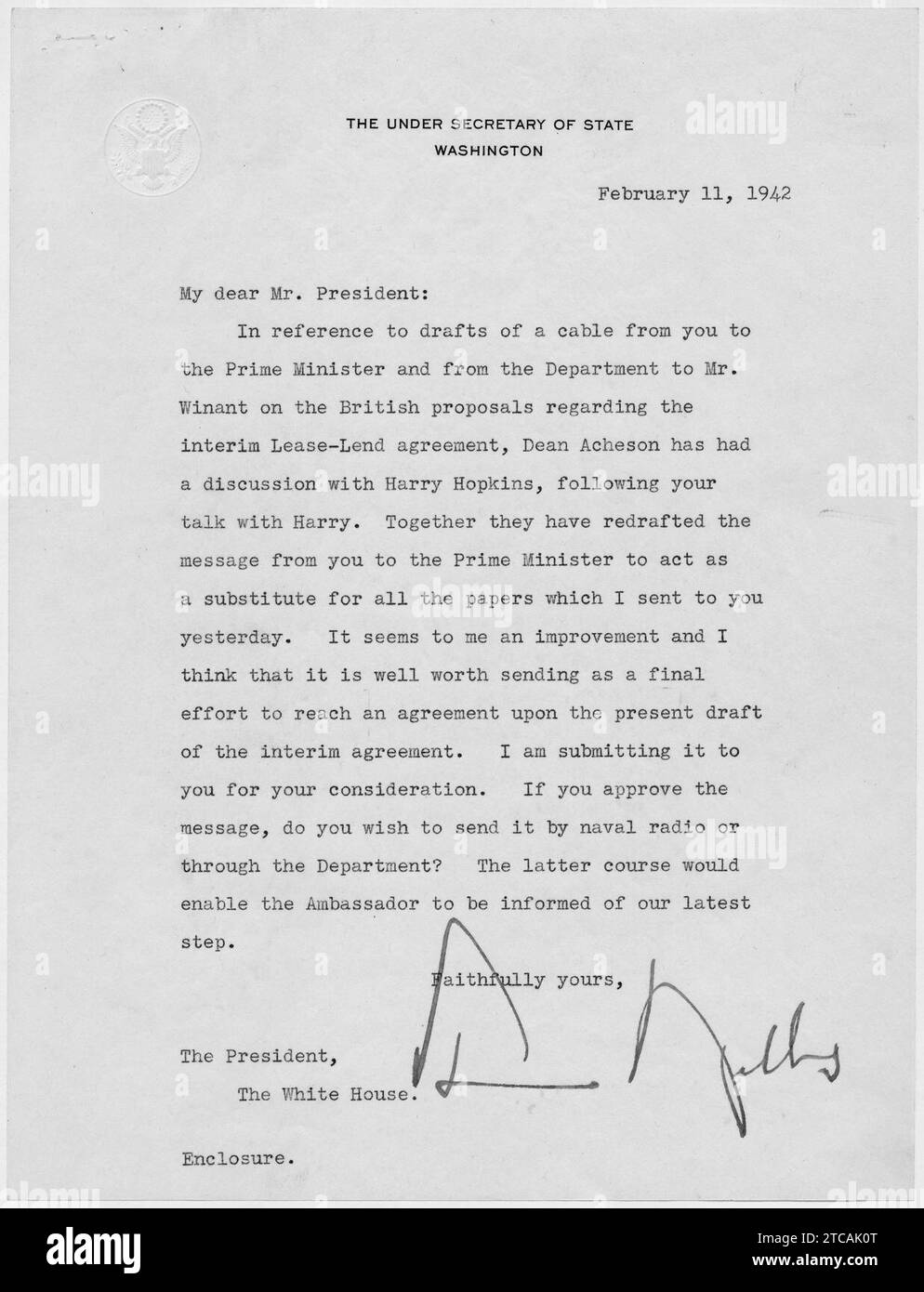 Welles per Franklin D. Roosevelt Foto Stock